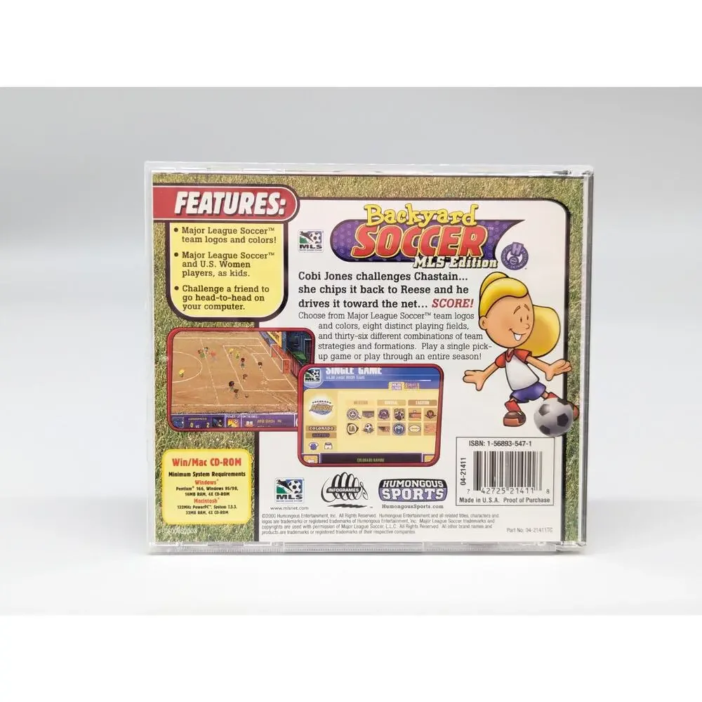 Backyard Soccer MLS Edition PC CD ROM Game Tested Complete Jewel Case